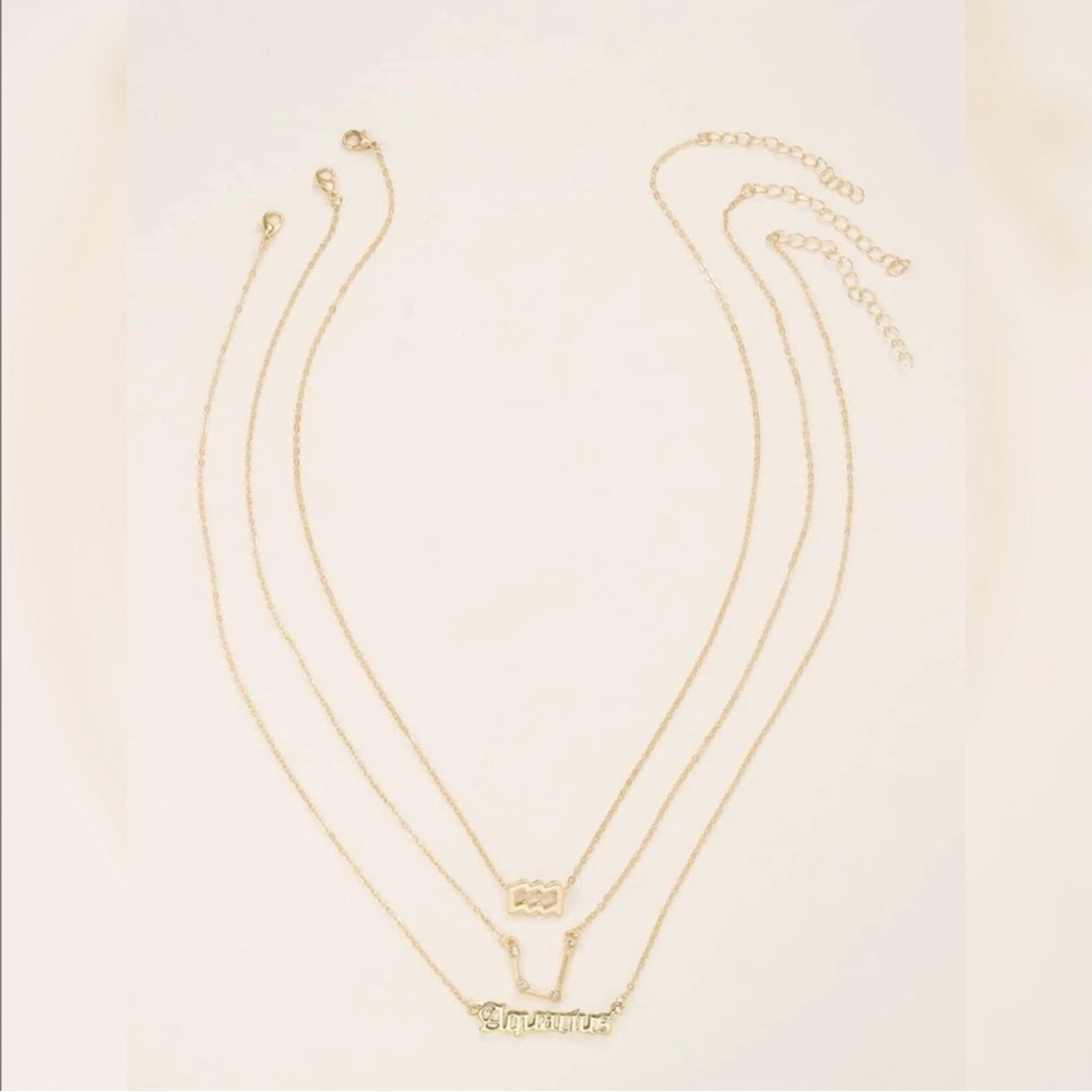 Aquarius 3pcs Constellation Charm Necklace